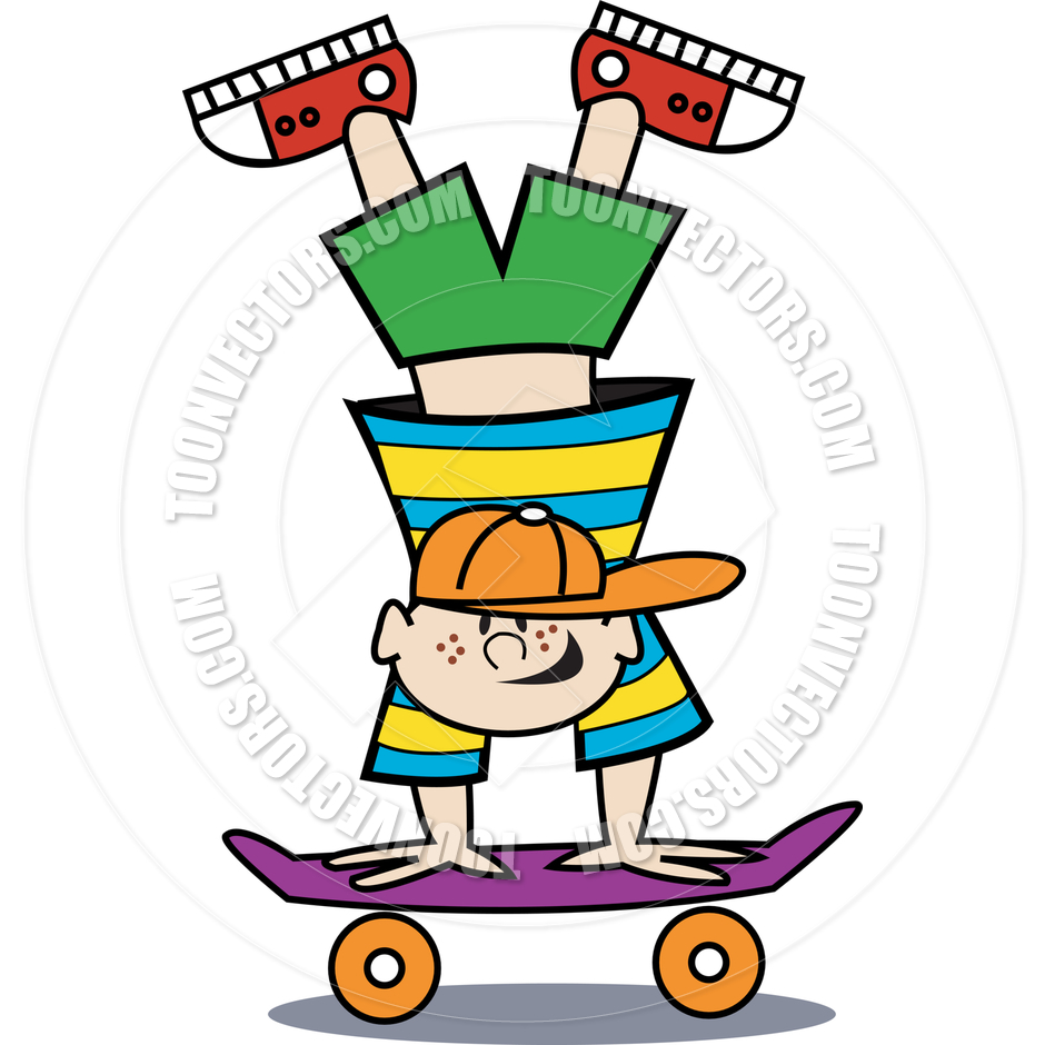940x940 Cartoon Boy Skateboard Vector Illustration By Clip Art Guy Toon