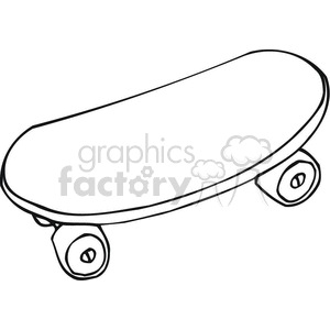300x300 Royalty Free Black And White Outline Of A Skateboard 382619 Vector