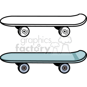 300x300 Royalty Free Skateboard Blue And White 171009 Vector Clip Art