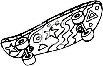 350x227 Skateboard Black And White Clipart 2