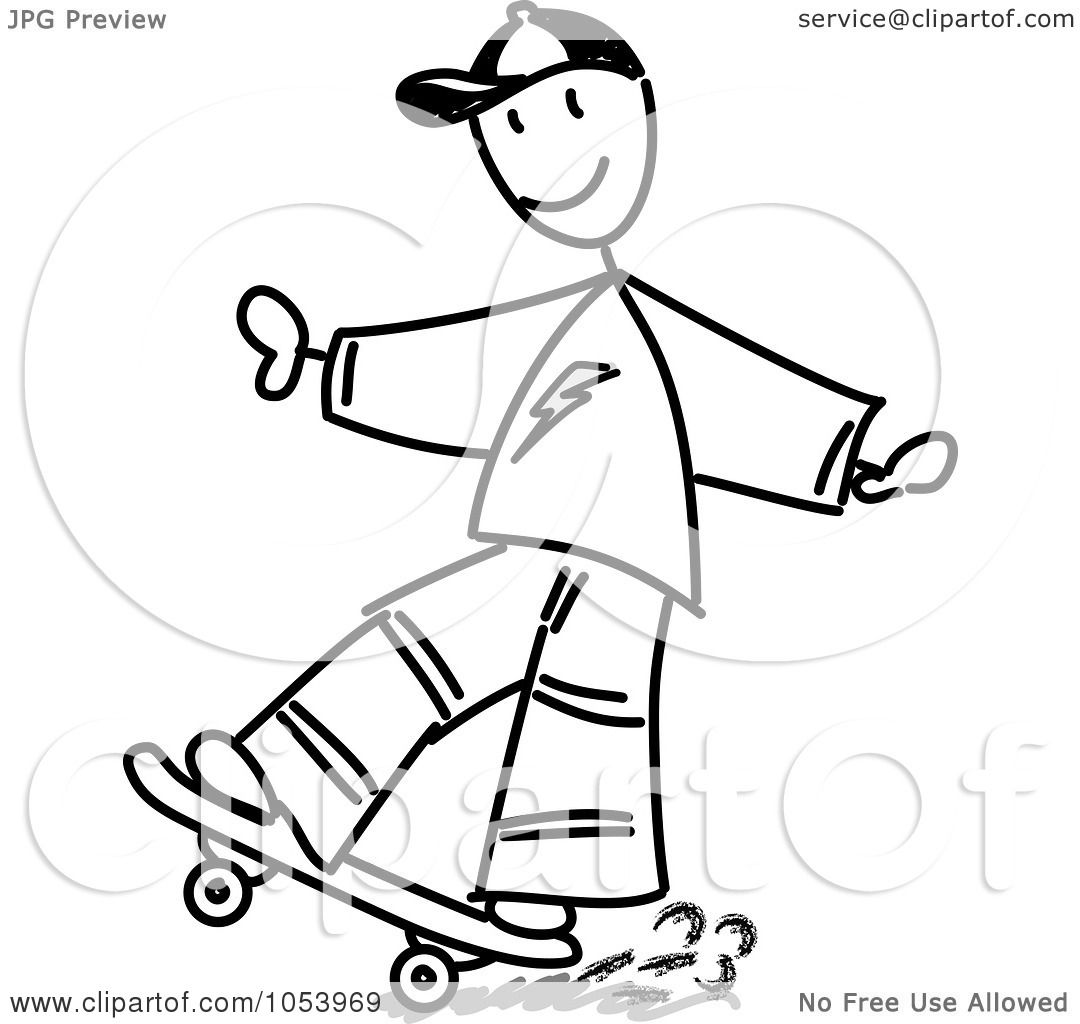 1080x1024 Skateboard Clipart Stickman