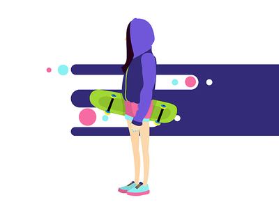 400x300 Skateboard Girl Vector Illustration By Andreea Mica