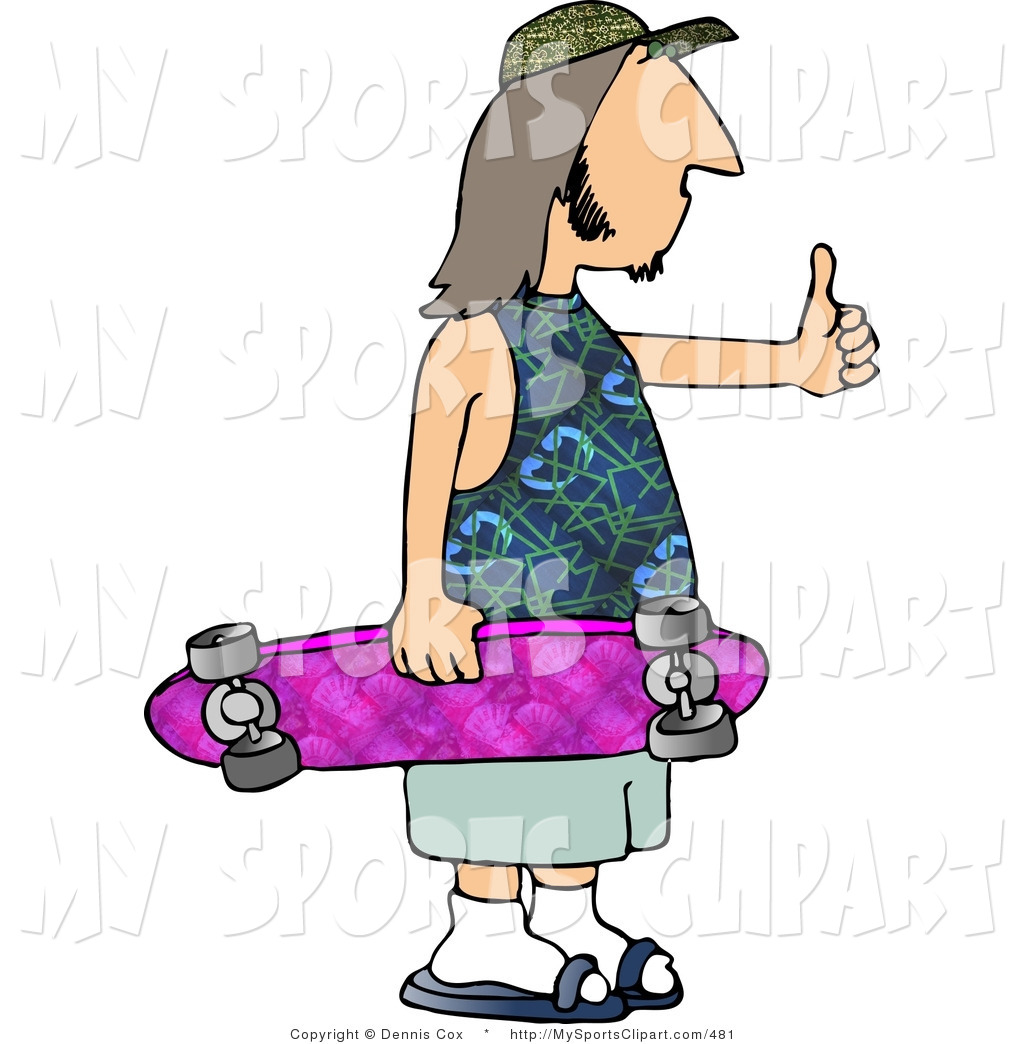 1024x1044 Sports Clip Art Of A Skater Dude Holding A Thumb Up And Carrying
