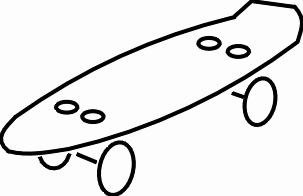 303x196 Skateboard Black And White Clipart Clipart Kid