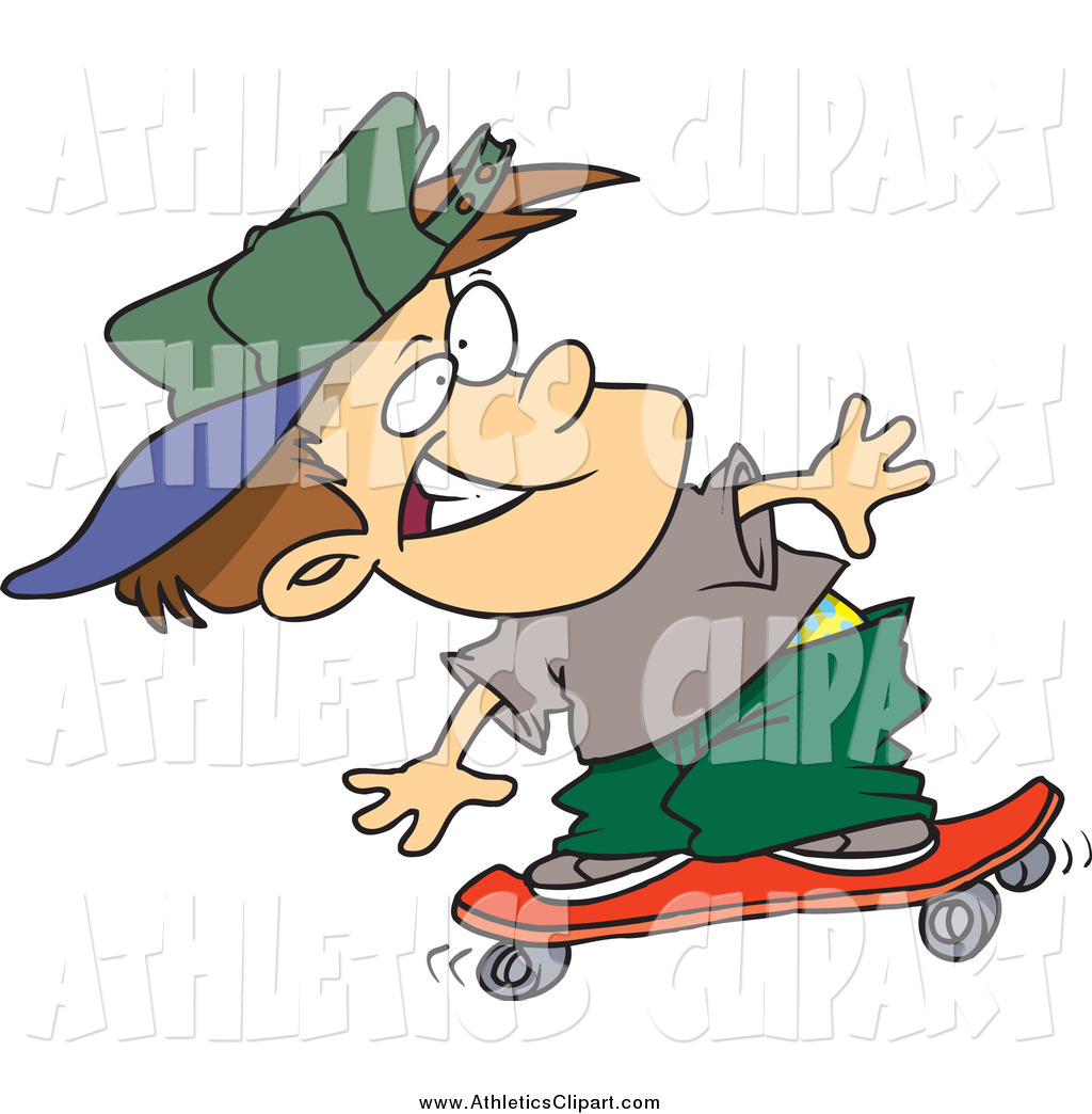 1024x1044 Clip Art Of A Cartoon White Boy Skateboarding By Toonaday