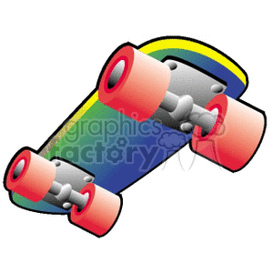 300x300 Royalty Free A Rainbow Skateboard With Silver Trucks And Red