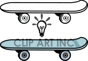 300x207 Skateboard Clipart Black And White