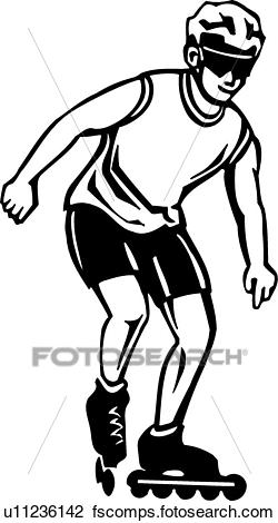 250x470 Clipart Of Roller Skater U11236142