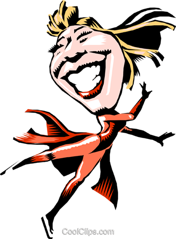 353x480 Cartoon Figure Skater Royalty Free Vector Clip Art Illustration