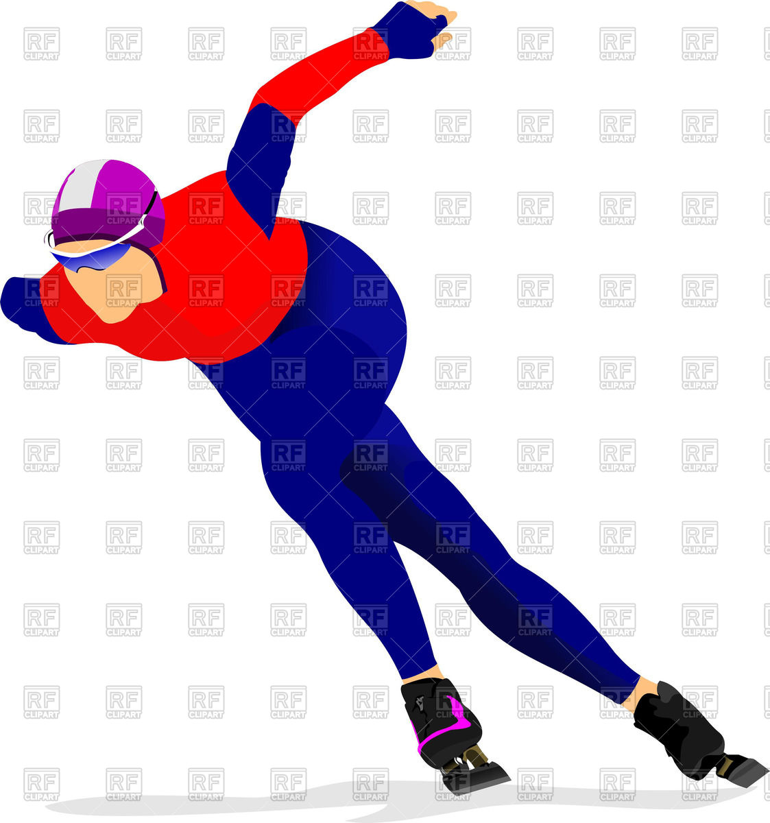 1123x1200 Speed Skater In A Motion Royalty Free Vector Clip Art Image