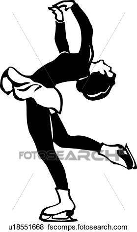 279x470 Clip Art Of Figure Skater U18551668