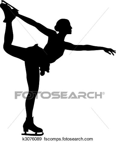 385x470 Clip Art Of Figure Skating K3076089