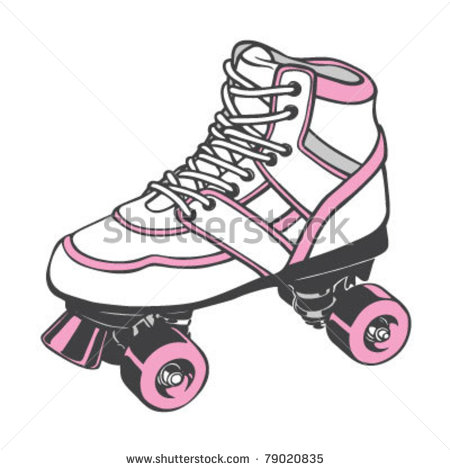 450x470 80s Roller Skates Clipart
