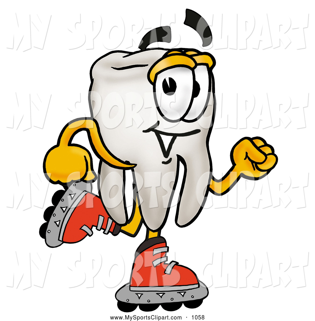 1024x1044 Sports Clip Art Of A Cute Tooth Mascot Cartoon Character Roller