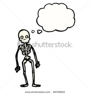 287x300 Thought Bubble Over A Skeleton Clip Art Image