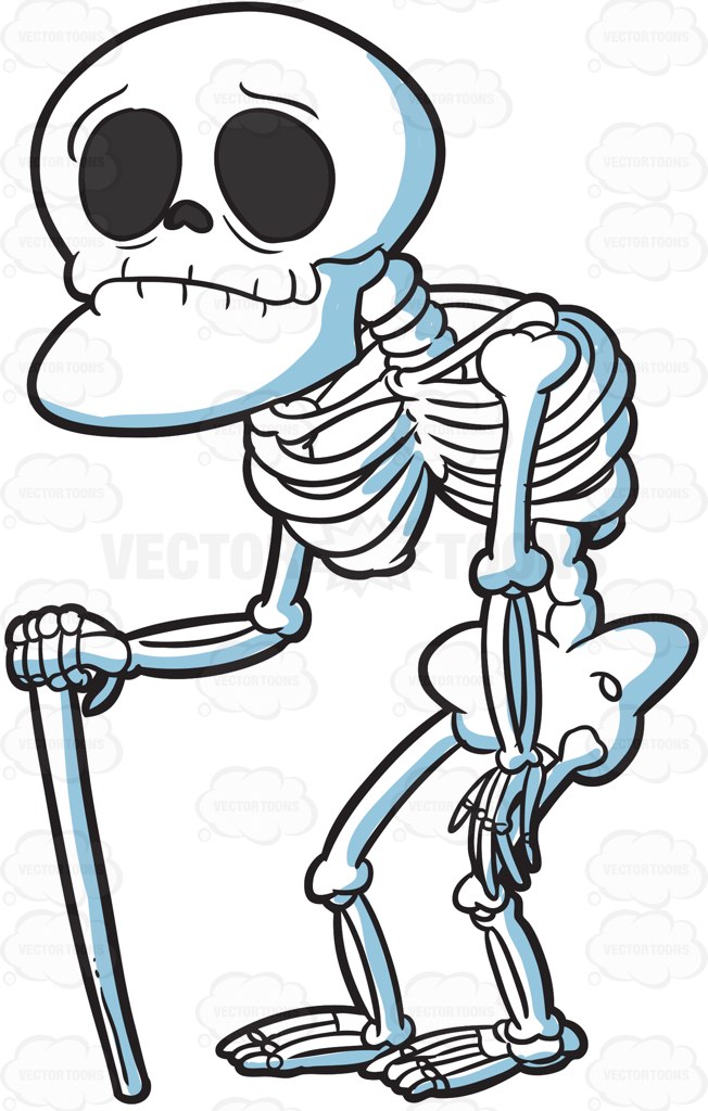 652x1024 An Old Skeleton Cartoon Clipart