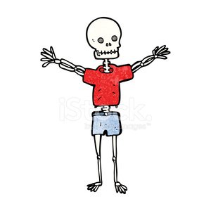 300x300 Cartoon Skeleton In Clothes Premium Clipart