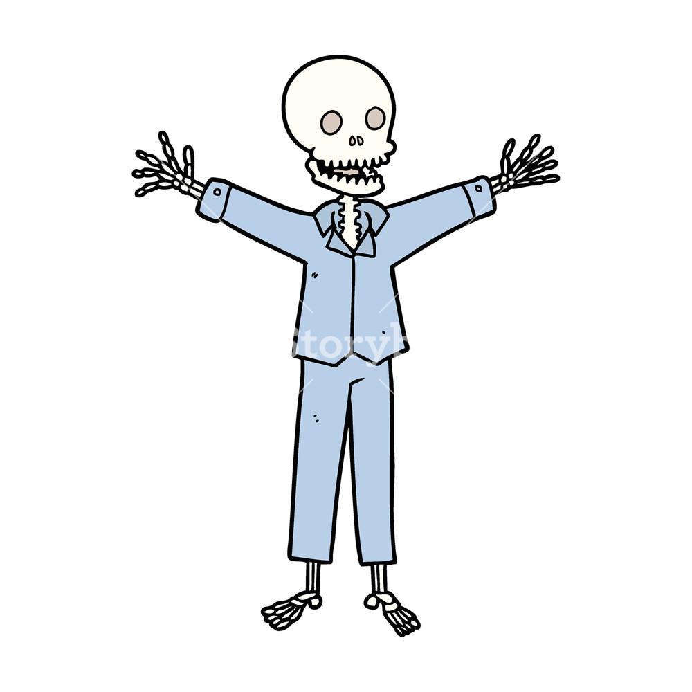 1000x1000 Cartoon Skeleton Wearing Pajamas Royalty Free Stock Image