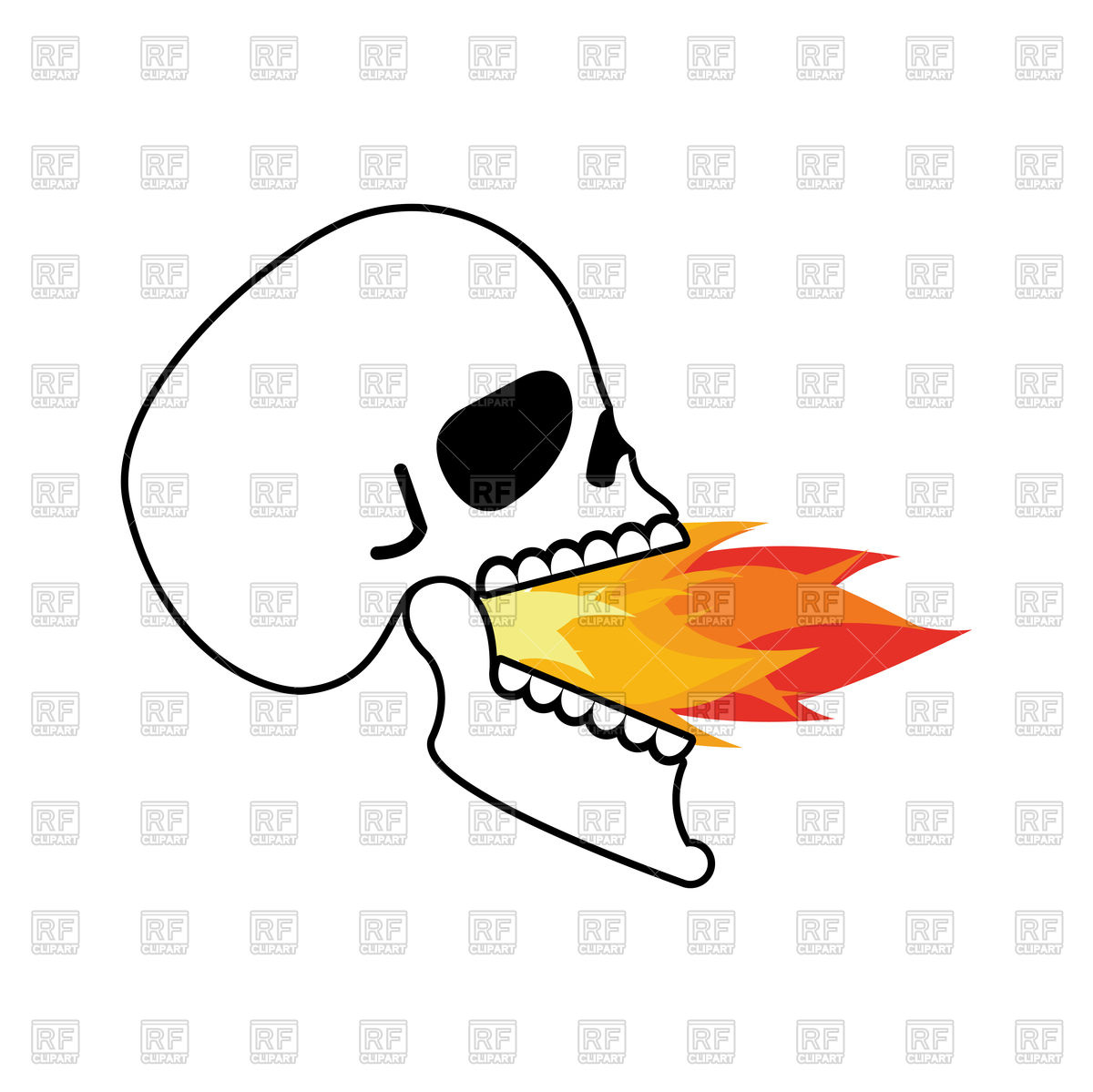 1200x1199 Skull With Fire