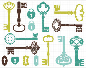 340x270 Skeleton Key Clipart Etsy