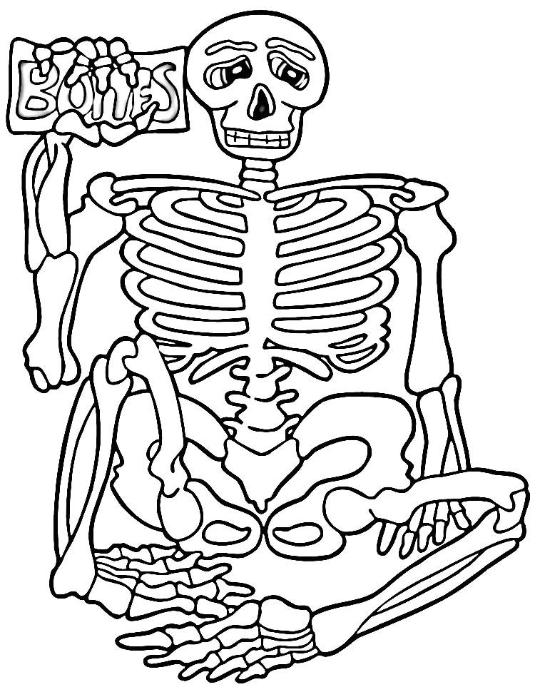 750x970 Skeleton Coloring Pages Kids