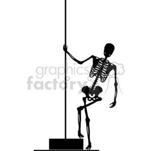 300x300 Royalty Free Skeleton Holding Onto A Pole 373784 Vector Clip Art