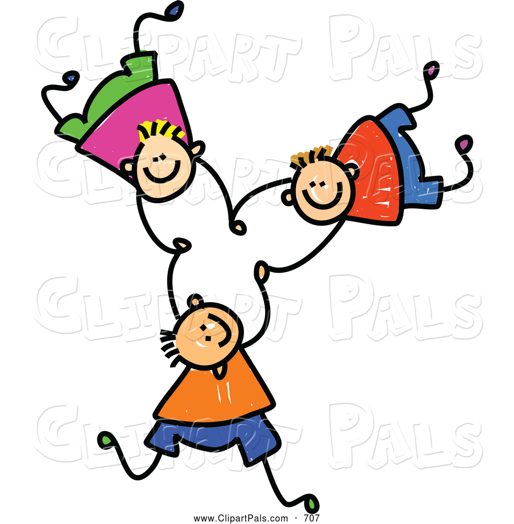1024x1044 Pal Clipart Of A Childs Sketch Of Three Cheerful Boys Falling