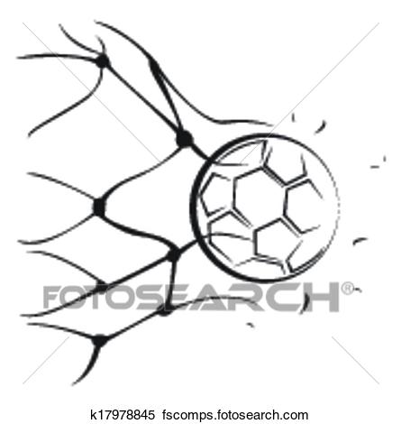445x470 Clipart Of Foot Ball Goal K17978845
