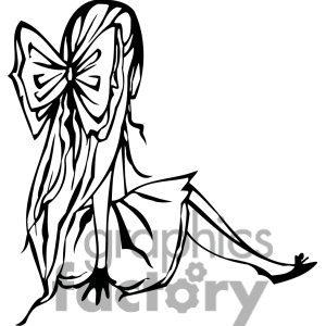 300x300 Clip Art Of Girl Sitting On The Ground Picture.
