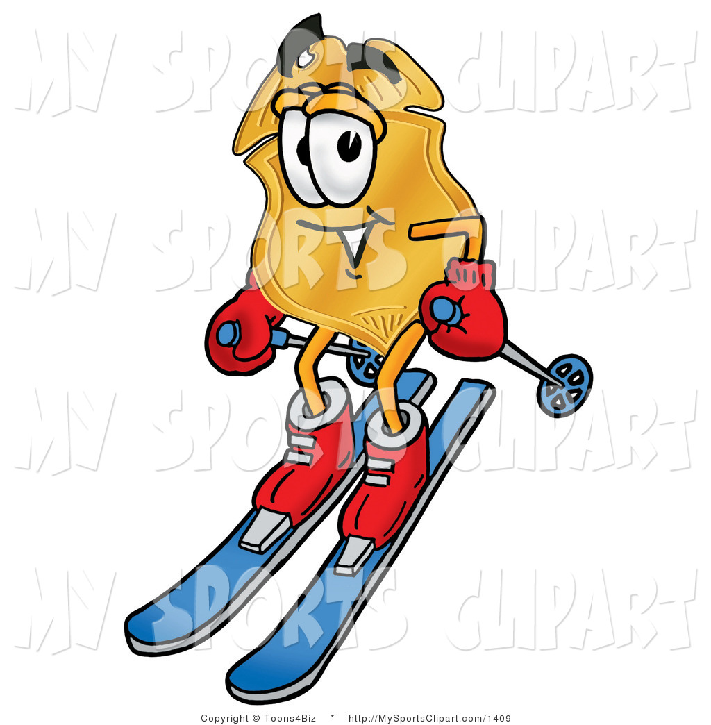 1024x1044 Sports Clip Art Of A Skiing Badge By Toons4biz