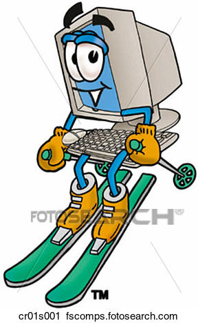 288x470 Clipart Of Computer Skiing Cr01s001