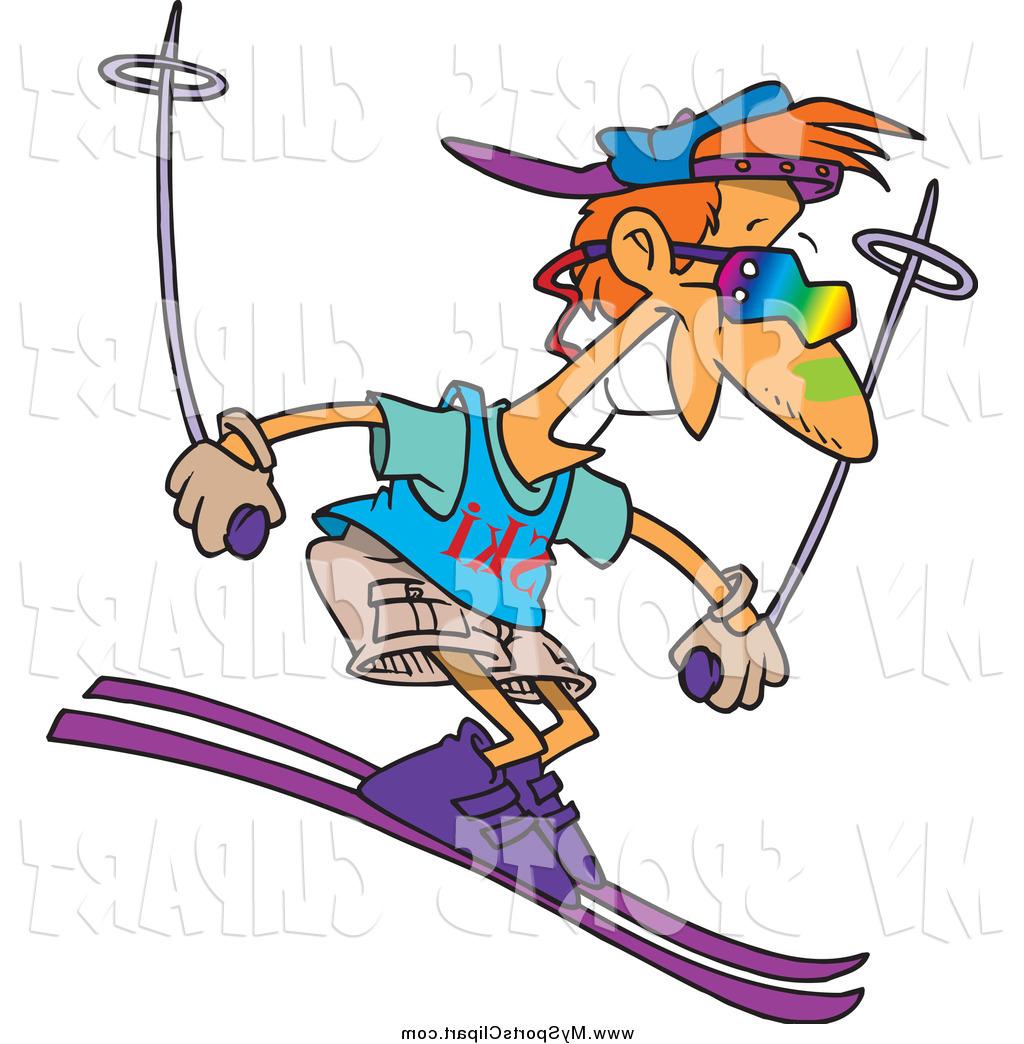 1024x1044 Best Free Sports Clip Art Of Cartoon Cool White Skiing Guy By Ron