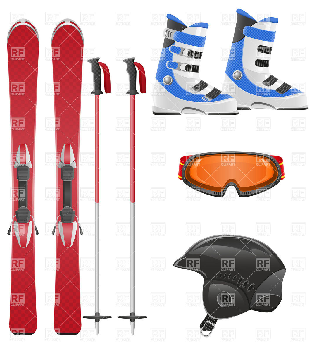 1067x1200 Ski Equipment Icon Set Royalty Free Vector Clip Art Image
