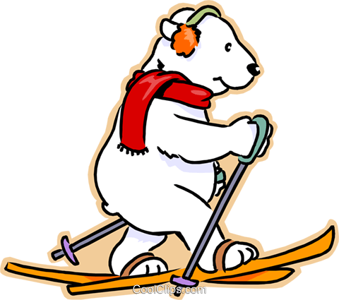 480x425 Skiing Clipart Polar Bear