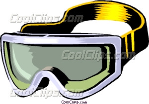 300x211 Skiing Goggles Vector Clip Art