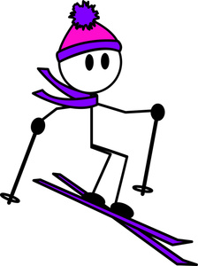 224x300 Skier Clipart Image