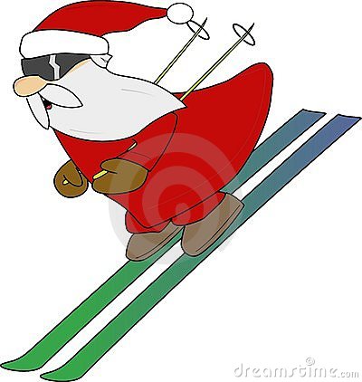 400x422 Skiing Clipart Santa