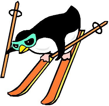 372x364 Penguin Clipart Skiing