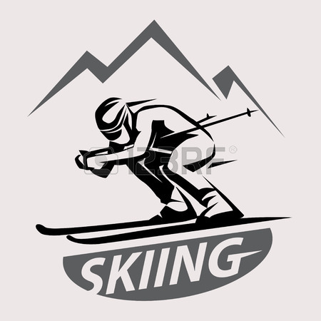 450x450 Skiing Stylized Vector Symbol, Logo Or Emblem Template Royalty