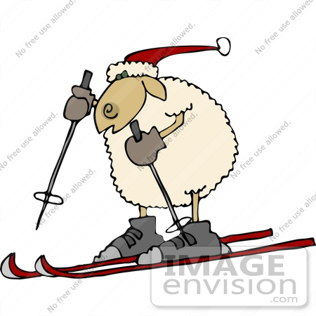 450x450 Skiing Sheep Clipart