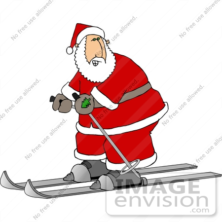 450x450 Santa Skiing Clipart