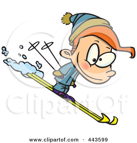 450x470 Royalty Free (Rf) Clip Art Illustration Of A Cartoon Skiing Rhino