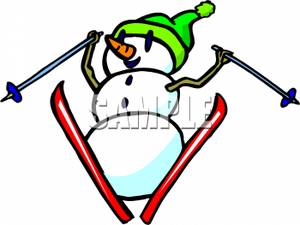 300x225 Skiing Snowman Clip Art Cliparts