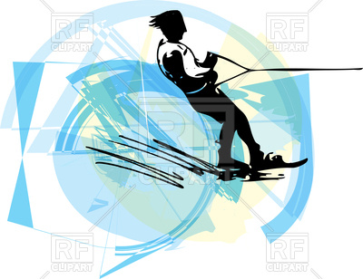 400x308 Water Skiing Abstract Illustration Royalty Free Vector Clip Art