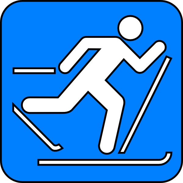 600x600 Cross Country Skiing Symbol Clip Art