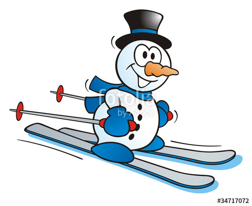 500x408 Skiing Clipart Snowman