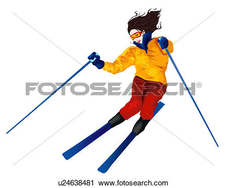 450x372 Downhill Skiing Clipart