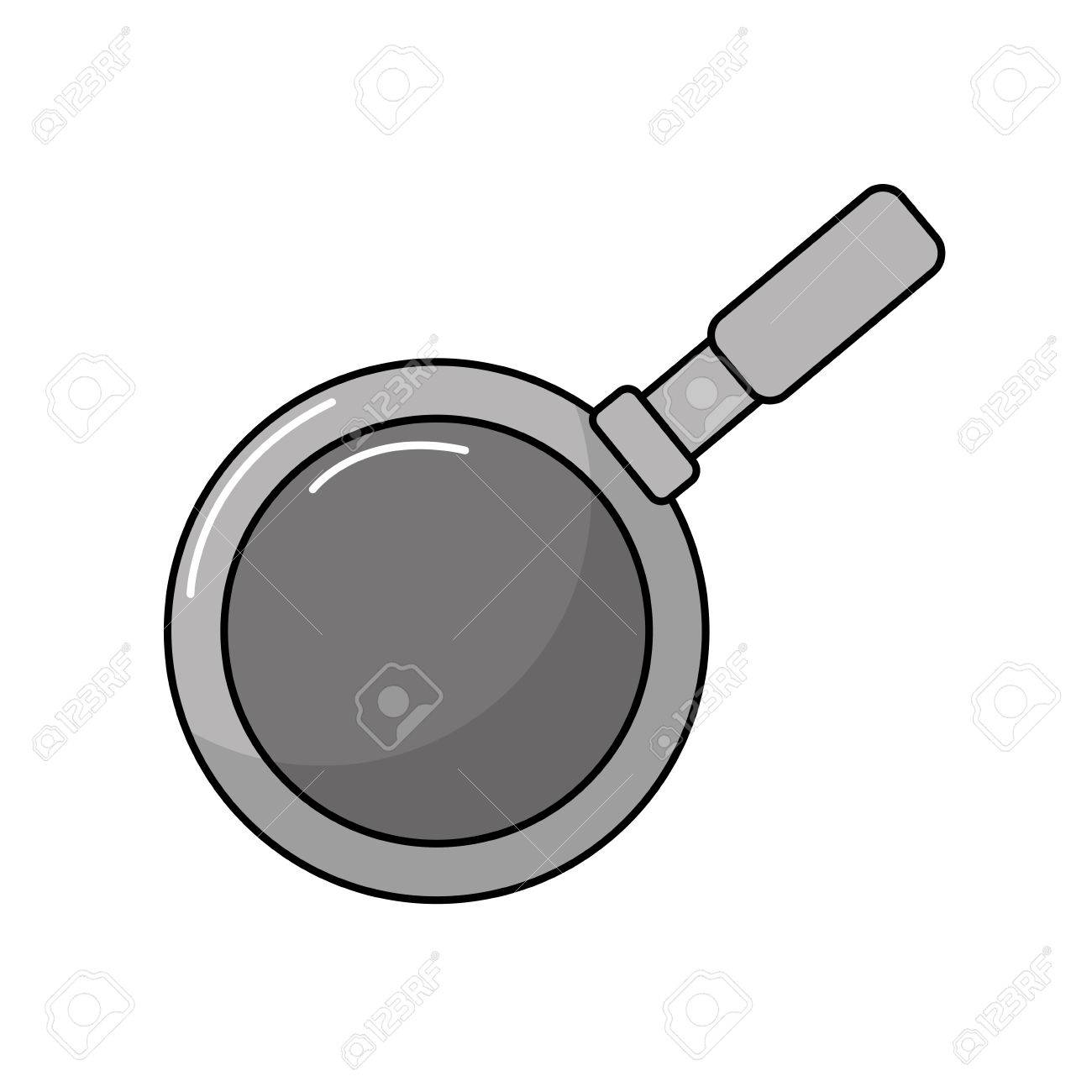 1300x1300 Metalic Skillet Pan Kitchen Utensil Vector Illustration Royalty