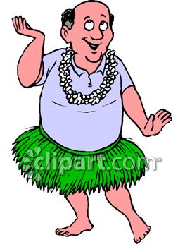 263x350 Man, Doing A Hula Dance, Wearing A Grass Skirt