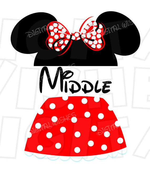 570x663 Minnie Mouse Ears With Skirt Middle Child Digital Iron